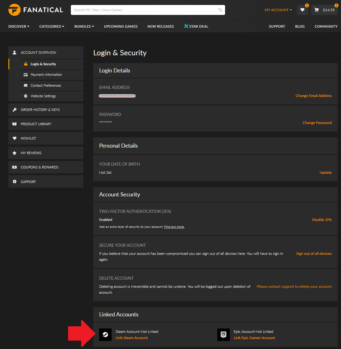 Linking Fanatical and Steam accounts – Fanatical.com Customer Services